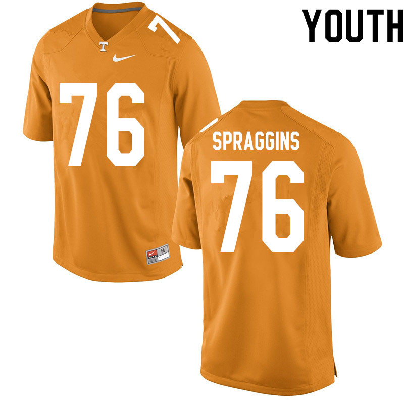Youth #76 Javontez Spraggins Tennessee Volunteers College Football Jerseys Sale-Orange - Click Image to Close